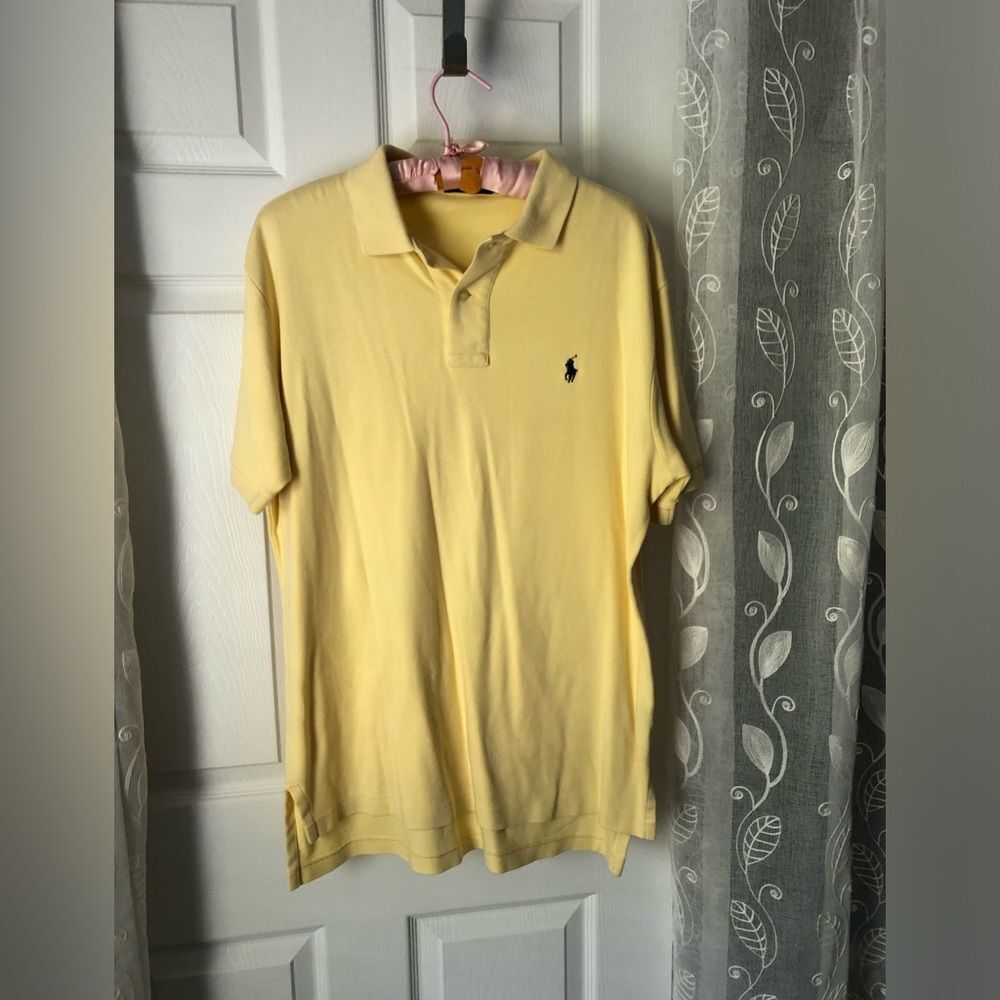 Polo by Ralph Lauren Yellow Men's Short Sleeve Golf Polo Shirt Sz M 100% cotton